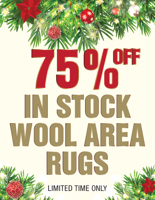 75% off in stock wool area rugs