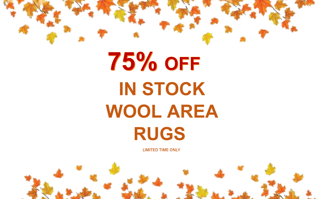 75% off in stock wool area rugs