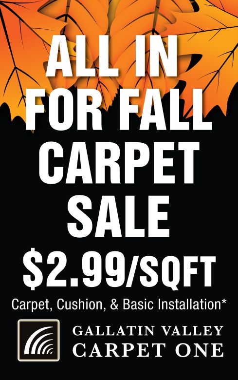 All In For Fall Carpet Sale $2.99/SQFT