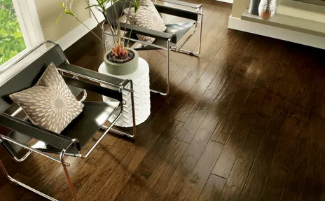 dark hardwood flooring with chairs